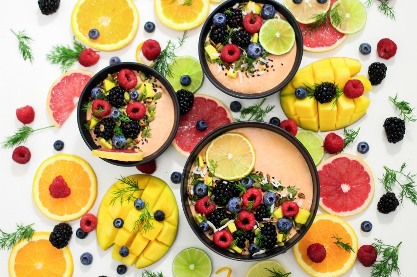 Smoothies and Colorful Fruits